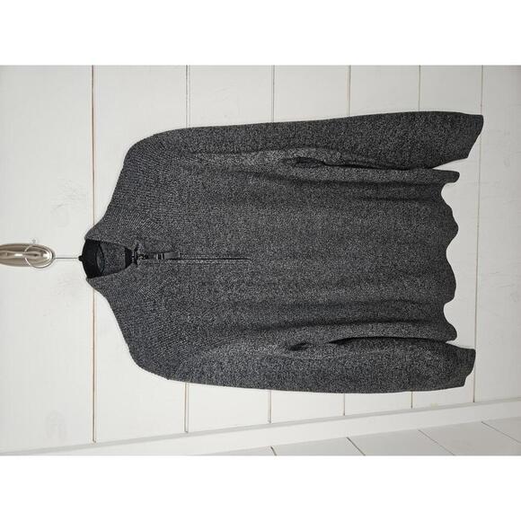 Ted Baker size 5 (USA 10-12) dark grey quarter zip ribbed sweater - Picture 1 of 4